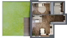 2 pokoje, mieszkanie 48,78 m², parter, oferta nr B05, Novy Mateczny, Kraków, Podgórze, ul. Łagiewnicka 33a