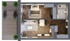 2 pokoje, mieszkanie 46,60 m², piętro 1, oferta nr B21, Novy Mateczny, Kraków, Podgórze, ul. Łagiewnicka 33a