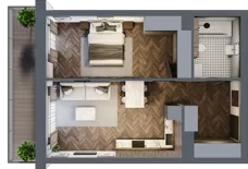 2 pokoje, mieszkanie 46,60 m², piętro 2, oferta nr B36, Novy Mateczny, Kraków, Podgórze, ul. Łagiewnicka 33a