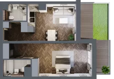 2 pokoje, mieszkanie 54,51 m², parter, oferta nr B02, Novy Mateczny, Kraków, Podgórze, ul. Łagiewnicka 33a