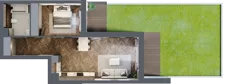 2 pokoje, mieszkanie 49,80 m², parter, oferta nr B03, Novy Mateczny, Kraków, Podgórze, ul. Łagiewnicka 33a