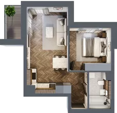 2 pokoje, mieszkanie 38,90 m², piętro 2, oferta nr B40, Novy Mateczny, Kraków, Podgórze, ul. Łagiewnicka 33a