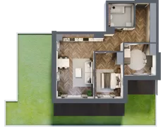 3 pokoje, mieszkanie 64,87 m², parter, oferta nr B04, Novy Mateczny, Kraków, Podgórze, ul. Łagiewnicka 33a