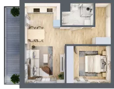 2 pokoje, mieszkanie 48,48 m², piętro 1, oferta nr B1.1.01, Zakamarki, Marki, Aleja Marszałka Józefa Piłsudskiego 102
