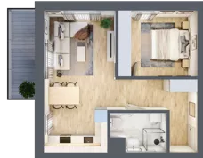 2 pokoje, mieszkanie 48,48 m², piętro 1, oferta nr B1.1.06, Zakamarki, Marki, Aleja Marszałka Józefa Piłsudskiego 102