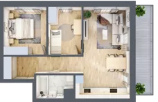 3 pokoje, mieszkanie 58,37 m², piętro 3, oferta nr B1.3.07, Zakamarki, Marki, Aleja Marszałka Józefa Piłsudskiego 102