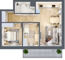 3 pokoje, mieszkanie 58,86 m², piętro 3, oferta nr B1.3.13, Zakamarki, Marki, Aleja Marszałka Józefa Piłsudskiego 102