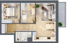 3 pokoje, mieszkanie 58,37 m², piętro 4, oferta nr B1.4.07, Zakamarki, Marki, Aleja Marszałka Józefa Piłsudskiego 102
