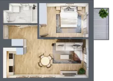 2 pokoje, mieszkanie 46,05 m², piętro 4, oferta nr B1.4.09, Zakamarki, Marki, Aleja Marszałka Józefa Piłsudskiego 102