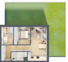 3 pokoje, mieszkanie 61,25 m², parter, oferta nr B2.0.03, Zakamarki, Marki, Aleja Marszałka Józefa Piłsudskiego 102