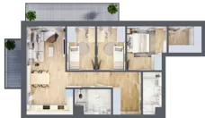 4 pokoje, mieszkanie 77,54 m², piętro 1, oferta nr B2.1.01, Zakamarki, Marki, Aleja Marszałka Józefa Piłsudskiego 102