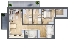 4 pokoje, mieszkanie 77,84 m², piętro 3, oferta nr B2.3.01, Zakamarki, Marki, Aleja Marszałka Józefa Piłsudskiego 102