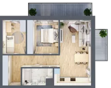 3 pokoje, mieszkanie 61,71 m², piętro 4, oferta nr B2.4.03, Zakamarki, Marki, Aleja Marszałka Józefa Piłsudskiego 102