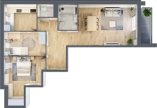3 pokoje, mieszkanie 68,60 m², piętro 1, oferta nr B/3, Pilotów 21, Gdańsk, Zaspa, Zaspa-Młyniec, ul. Pilotów 21