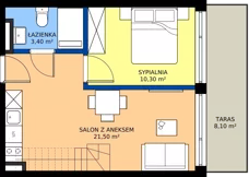 2 pokoje, apartament inwestycyjny 48,30 m², piętro 2, oferta nr 203, Vacation Club Resort - apartamenty wakacyjne, Dźwirzyno, ul. Wczasowa 8