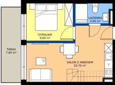 2 pokoje, apartament inwestycyjny 46,90 m², piętro 2, oferta nr 202, Vacation Club Resort - apartamenty wakacyjne, Dźwirzyno, ul. Wczasowa 8