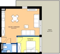 2 pokoje, apartament inwestycyjny 46,70 m², parter, oferta nr 001, Vacation Club Resort - apartamenty wakacyjne, Dźwirzyno, ul. Wczasowa 8
