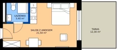 1 pokój, apartament inwestycyjny 24,90 m², parter, oferta nr 007, Vacation Club Resort - apartamenty wakacyjne, Dźwirzyno, ul. Wczasowa 8
