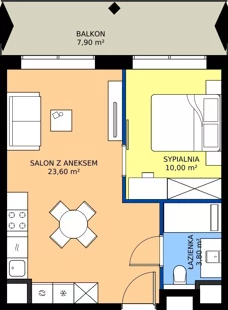 2 pokoje, apartament inwestycyjny 37,40 m², piętro 1, oferta nr H.105, Baltic Park Loft, Świnoujście, ul. Uzdrowiskowa 42