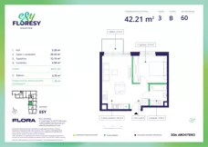 2 pokoje, apartament 42,21 m², piętro 3, oferta nr E-60, Esy Floresy, Warszawa, Mokotów, Mokotów, ul. Cybernetyki 7B