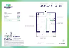 2 pokoje, apartament 40,91 m², piętro 5, oferta nr F-63, Esy Floresy, Warszawa, Mokotów, Mokotów, ul. Cybernetyki 7B