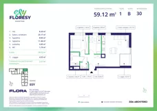 3 pokoje, apartament 59,12 m², piętro 1, oferta nr E-30, Esy Floresy, Warszawa, Mokotów, Mokotów, ul. Cybernetyki 7B