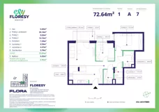 3 pokoje, apartament 72,64 m², piętro 1, oferta nr F-7, Esy Floresy, Warszawa, Mokotów, Mokotów, ul. Cybernetyki 7B