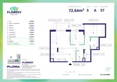 3 pokoje, apartament 72,64 m², piętro 5, oferta nr F-57, Esy Floresy, Warszawa, Mokotów, Mokotów, ul. Cybernetyki 7B
