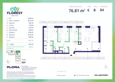 4 pokoje, apartament 76,81 m², piętro 6, oferta nr E-84, Esy Floresy, Warszawa, Mokotów, Mokotów, ul. Cybernetyki 7B