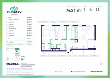 4 pokoje, apartament 76,81 m², piętro 7, oferta nr E-91, Esy Floresy, Warszawa, Mokotów, Mokotów, ul. Cybernetyki 7B