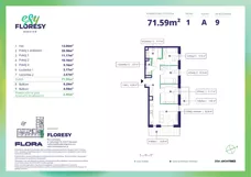 4 pokoje, apartament 71,59 m², piętro 1, oferta nr F-9, Esy Floresy, Warszawa, Mokotów, Mokotów, ul. Cybernetyki 7B