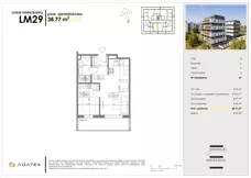 2 pokoje, mieszkanie 38,77 m², piętro 4, oferta nr C29, Osiedle Gwiezdna, Sosnowiec, Zagórze, ul. Gwiezdna 18E