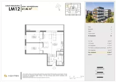 3 pokoje, mieszkanie 61,46 m², piętro 1, oferta nr C12, Osiedle Gwiezdna, Sosnowiec, Zagórze, ul. Gwiezdna 18E