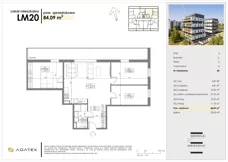 4 pokoje, mieszkanie 84,09 m², piętro 3, oferta nr C20, Osiedle Gwiezdna, Sosnowiec, Zagórze, ul. Gwiezdna 18E