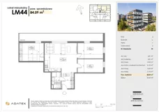 4 pokoje, mieszkanie 84,09 m², piętro 7, oferta nr C44, Osiedle Gwiezdna, Sosnowiec, Zagórze, ul. Gwiezdna 18E