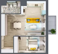 2 pokoje, mieszkanie 56,45 m², piętro 2, oferta nr 2.A8, Panorama 3 Stawy, Katowice, Osiedle Paderewskiego-Muchowiec, Dolina Trzech Stawów, ul. Pułaskiego 23