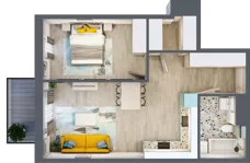 2 pokoje, mieszkanie 50,92 m², piętro 2, oferta nr 2.A10, Panorama 3 Stawy, Katowice, Osiedle Paderewskiego-Muchowiec, Dolina Trzech Stawów, ul. Pułaskiego 23