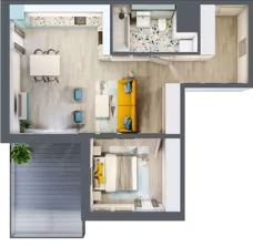 2 pokoje, mieszkanie 55,55 m², piętro 3, oferta nr 3.B27, Panorama 3 Stawy, Katowice, Osiedle Paderewskiego-Muchowiec, Dolina Trzech Stawów, ul. Pułaskiego 23
