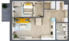 2 pokoje, mieszkanie 55,08 m², piętro 6, oferta nr 6.B63, Panorama 3 Stawy, Katowice, Osiedle Paderewskiego-Muchowiec, Dolina Trzech Stawów, ul. Pułaskiego 23