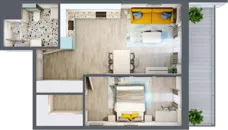 2 pokoje, mieszkanie 47,72 m², piętro 3, oferta nr 3.B32, Panorama 3 Stawy, Katowice, Osiedle Paderewskiego-Muchowiec, Dolina Trzech Stawów, ul. Pułaskiego 23