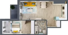 2 pokoje, mieszkanie 56,56 m², piętro 5, oferta nr 5.B51, Panorama 3 Stawy, Katowice, Osiedle Paderewskiego-Muchowiec, Dolina Trzech Stawów, ul. Pułaskiego 23