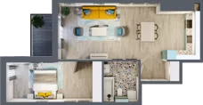 2 pokoje, mieszkanie 56,20 m², piętro 4, oferta nr 4.B40, Panorama 3 Stawy, Katowice, Osiedle Paderewskiego-Muchowiec, Dolina Trzech Stawów, ul. Pułaskiego 23