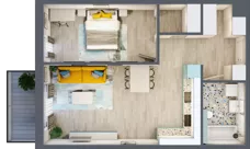 2 pokoje, mieszkanie 55,08 m², piętro 3, oferta nr 3.B30, Panorama 3 Stawy, Katowice, Osiedle Paderewskiego-Muchowiec, Dolina Trzech Stawów, ul. Pułaskiego 23