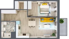 2 pokoje, mieszkanie 52,76 m², piętro 3, oferta nr 3.A15, Panorama 3 Stawy, Katowice, Osiedle Paderewskiego-Muchowiec, Dolina Trzech Stawów, ul. Pułaskiego 23