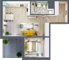 2 pokoje, mieszkanie 55,30 m², piętro 8, oferta nr 8.B77, Panorama 3 Stawy, Katowice, Osiedle Paderewskiego-Muchowiec, Dolina Trzech Stawów, ul. Pułaskiego 23