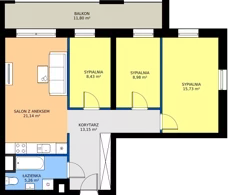 4 pokoje, mieszkanie 74,25 m², piętro 2, oferta nr G23, Osiedle Dębowy Park, Siemianowice Śląskie, Bytków, ul. Oświęcimska 7a