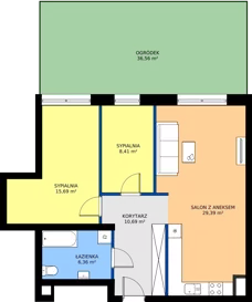 3 pokoje, mieszkanie 72,63 m², parter, oferta nr G1, Osiedle Dębowy Park, Siemianowice Śląskie, Bytków, ul. Oświęcimska 7a