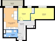 3 pokoje, mieszkanie 69,87 m², piętro 1, oferta nr G21, Osiedle Dębowy Park, Siemianowice Śląskie, Bytków, ul. Oświęcimska 7a