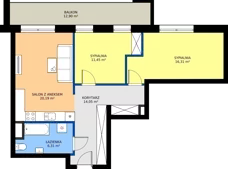 3 pokoje, mieszkanie 70,05 m², piętro 4, oferta nr G51, Osiedle Dębowy Park, Siemianowice Śląskie, Bytków, ul. Oświęcimska 7a