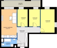 4 pokoje, mieszkanie 74,57 m², piętro 1, oferta nr G12, Osiedle Dębowy Park, Siemianowice Śląskie, Bytków, ul. Oświęcimska 7a